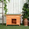 Pawhut 82cm Elevated Dog Kennel Wooden Pet House Outdoor with Open Top