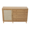 Buffet Storage Cabinet Rattan Door Cupboard Living Room Wooden Shelves Sideboard
