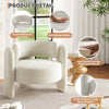 Oversized Chenille Barrel Accent Chair,Modern Round Armchair w/ Curved Backrest