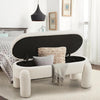 Storage Ottomans Bench Footstool Beige Sherpa Upholstered Bedroom Bed End Stool