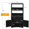 Freestanding Bathroom Floor Cabinet Wooden Tall Storage Cupboard 2 Open Shelves