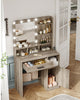 Dressing Table With Mirror Storage Makeup Desk Vanity Table Led Lights Bedroom