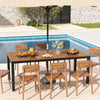 COSTWAY 8-Person Outdoor Dining Table 200 x 90cm Acacia Wood Patio Table