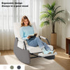 Rocking Chair w/ Footrest,3-Level Adjustable,Foldable Sofa Chair,150kg Capacity