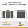 6x8 FT Peak Roof Steel Storage Shed, Pre-drilled Steel Panels, Outdoor Tool Shed