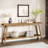 70.9'' Console Table for Entryway, 2-Tier Narrow Wood Sofa Table Behind Couch