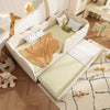 3FT SINGLE DAYBED WITH PULL OUT TRUNDLE CHILDREN KIDS JUNIOR TODDLER BED BEIGE