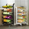 5 Tier Kitchen Trolley with Lockable Wheels, Vegetable Storage Rack on Wheels