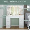 Large Dressing Table Wood Makeup Desk with Hollywood LED Mirror 7 Drawer Hvrpylm