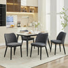 2-Piece Dining Chairs w/ Linen or Velvet Padded Seats, Wood Legs+High Back