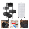 6 Tier Kitchen Rotating Storage Trolley Cart Utility Vegetable Mobile Shelf Rack