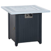 Square Propane Fire Pit Table 40000 BTU Gas Firepit w/ Lava Rocks and Lid
