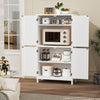 Kitchen Pantry Cupboard Freestanding Tall Storage Cabinet With 4 Door &4 Shelves