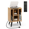 Record Player Stand Vinyl Record Storage Turntable Stand-Natural