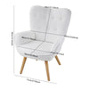 Modern Accent Chair Upholstered Button Single Sofa Wood Legs High Back Armchair