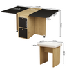 Drop Leaf Dining Table and 4 Stools Set, 5 Piece Foldable Kitchen Table Set