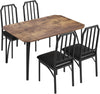 5PCS Wooden Dining Table Set for 4,Kitchen Table&Chairs Set w/Upholstered Seats