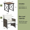 3 Piece Patio Wicker Chairs and Coffee Table Set Rattan Conversation Set