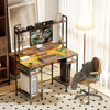 Computer Desk Home Office Gaming Desk Monitor Stand Power Outlets LED Lights