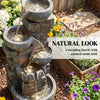 5 Tiers Outdoor Water Fountain with LED Lights for Garden, Mixed