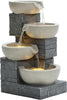 Water Feature 4 Tier Cascade LED Fountain Outdoor Garden Patio Decor Electric