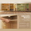 Bamboo Shoe Cabinet with Louvered Doors, 14 Pairs Footwear Cupboard for Hallway