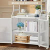 2in1 Bookshelf Desk with Storage Shelf Metal Bookcase Floor Standing Office Desk