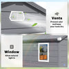8 x 6ft Garden Shed Storage w/ Foundation Kit, Vents, Grey