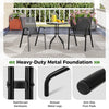 3 Piece Outdoor Bistro Set with 2 Stackable Chairs-Grey