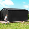 12 x 8 ft Garden Shed, Outdoor Storage Shed with 4 Vents, Dark Grey