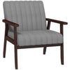 Modern Accent Chair Upholstered Armchair for Bedroom Living Room Grey
