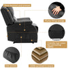Lounge Recliner Chair PU Leather w/ Adjustable Legrest & Side Pocket, Black