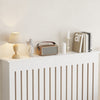 Radiator Cover Vertical Slat Modern Stylish MDF Wood White Black Cabinet Shelf