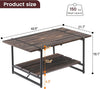 40''Coffee Table with Storage Shelf,Rustic Farmhouse Sofa Table for Small Spaces