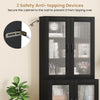 Modern Storage Cabinet Freestanding Sideboard with Adjustable Shelf-Black