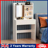 White Dressing Table Makeup Desk with Hidden Storage Mirror Shelf Large Ftujcbqz
