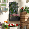 Outsunny Metal Raised Garden Bed with Trellis, Outdoor Elevated Planter Box