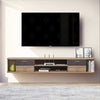 Pmnianhua Floating TV Unit, 55'' Wall Mounted TV Cabinet, Floating Shelves