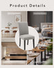 Set of 2 Modern Fabric Upholstered Dining Chairs, Curved Backrest+Solid Wood Leg