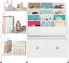 Kids Bookshelf and Toy Storage, Children's Bookcase with 3-Tier Storage Shelf a