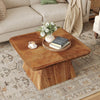 Square Solid Wood Coffee Table, 31.5 Inch Classic Center Table for Living Room