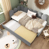 3FT SINGLE DAYBED PANEL PLUSH VELVET UPHOLSTERED SOFA BED WITH TRUNDLE GUEST BED