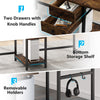 Tribesigns Double Desk, 200 cm Office Extra Long Computer Desk with Drawers
