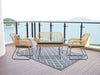 Rattan Garden Furniture Set Sofa Chairs Glass Table Wicker Grey Cushions 4PCS