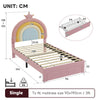 Upholstered Bed 3ft Single Bed Frame with Storage Drawer and Rainbow Headboard