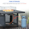 6pcs Outdoor Furniture Set, Garden Corner Sofa with Fire Pit Table, Aluminium