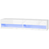 Floating TV Unit Stand, Wall Mount TV Cabinet with Storage LED Lights