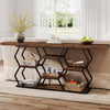 180CM Console Sofa Table with 6 Storage Shelves, Industrial Entryway Couch Table