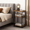 Sofa Side Table 3-Tier End Table Bedside Table with Metal Frame Nightstand