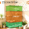 4 Tier Cat Cage Indoor Large Cats Enclosure w/ Hammock Ladders Doors Detachable